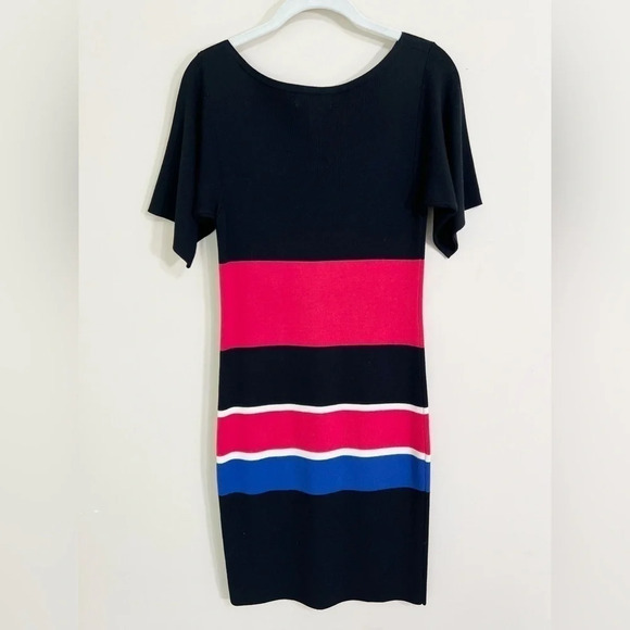 BANANA REPUBLIC Women's Black and Multicolored Colorblock Sweater Dress Size S - Picture 2 of 10